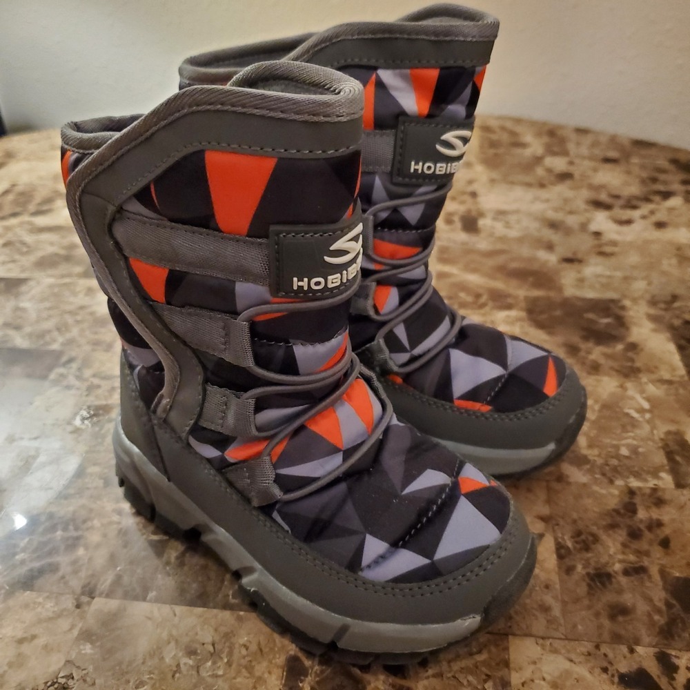 Hobibear Toddler Winter Snow Waterproof Boots Kids Size 26EU/ 9.5US Gray Multi